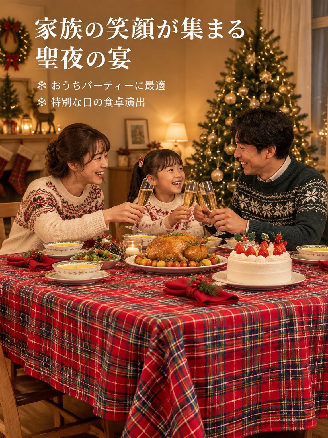 クリスマス用テーブルクロス
