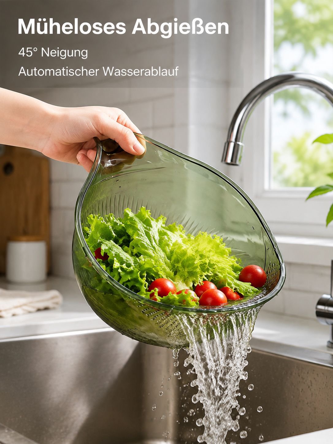 Multifunktionale Reisspül- und Abtropfschüssel
