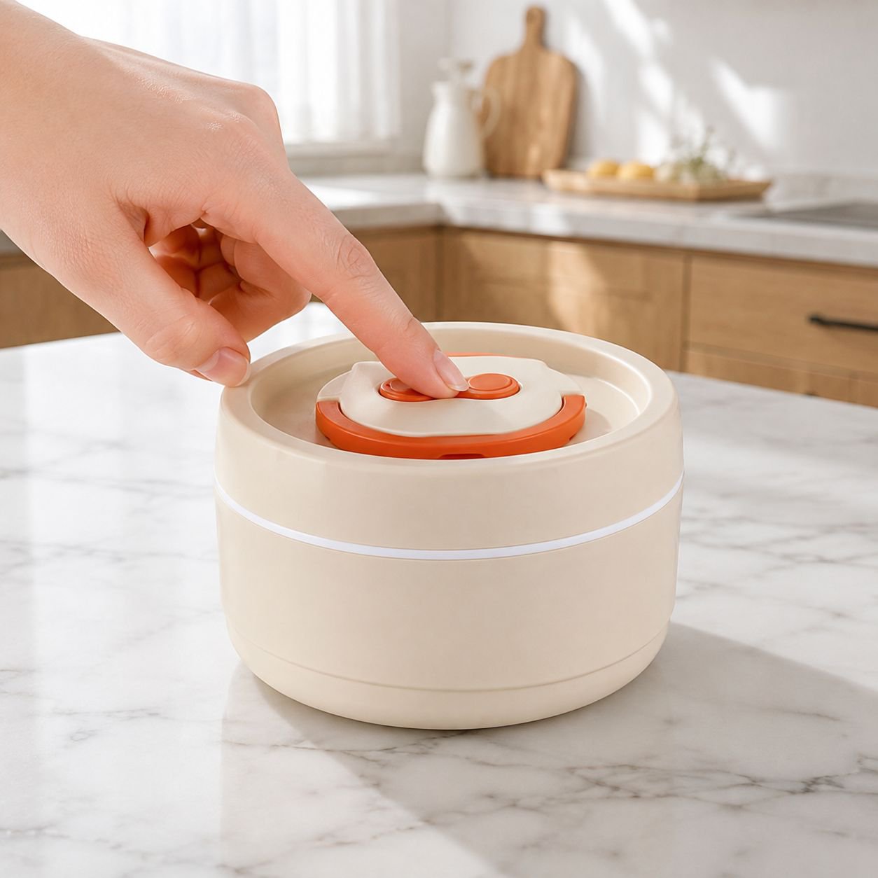 Lekfre White Insulated Stainless Steel Lunch Box, Small Capacity, Microwaveable with Lid