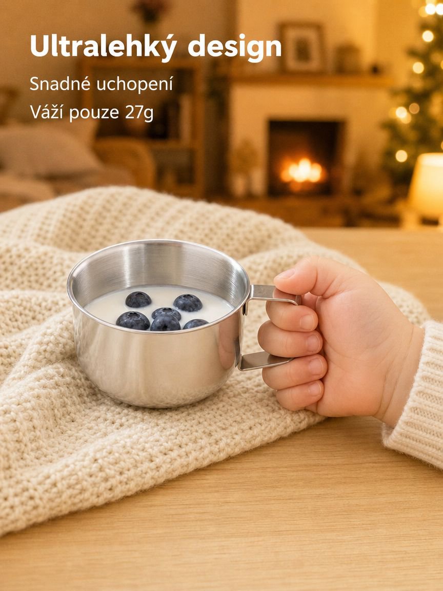 Stainless steel baby cup, mini water cup, food grade, household use, toddler cup with handle, anti-s