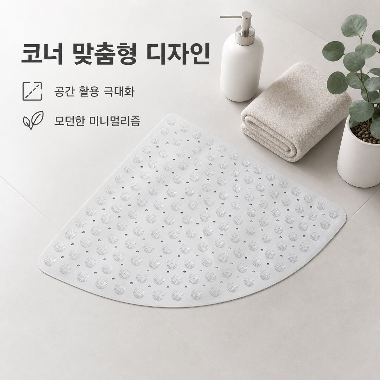 샤워룸 마사지 미끄럼 방지 심플 순색 욕실 발판