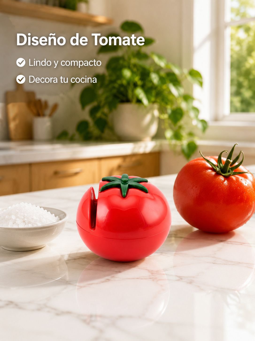 Afilador de cuchillos con forma de tomate, creativo y adorable