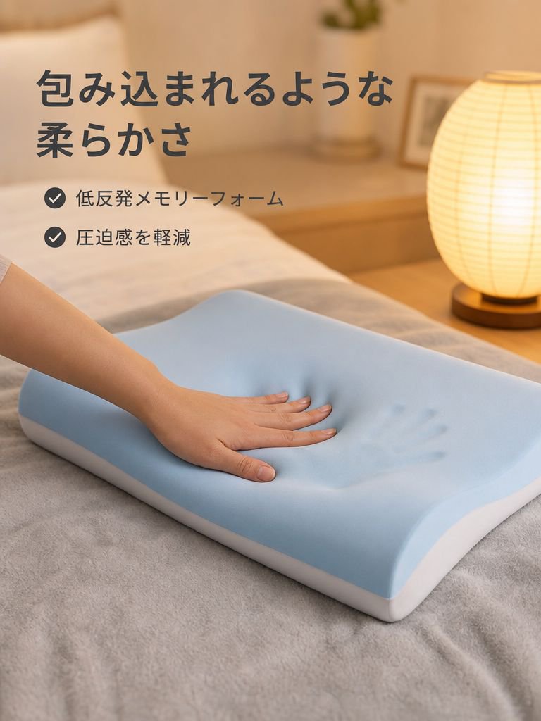 圧迫感ゼロ・深い眠りへ導く快眠枕
