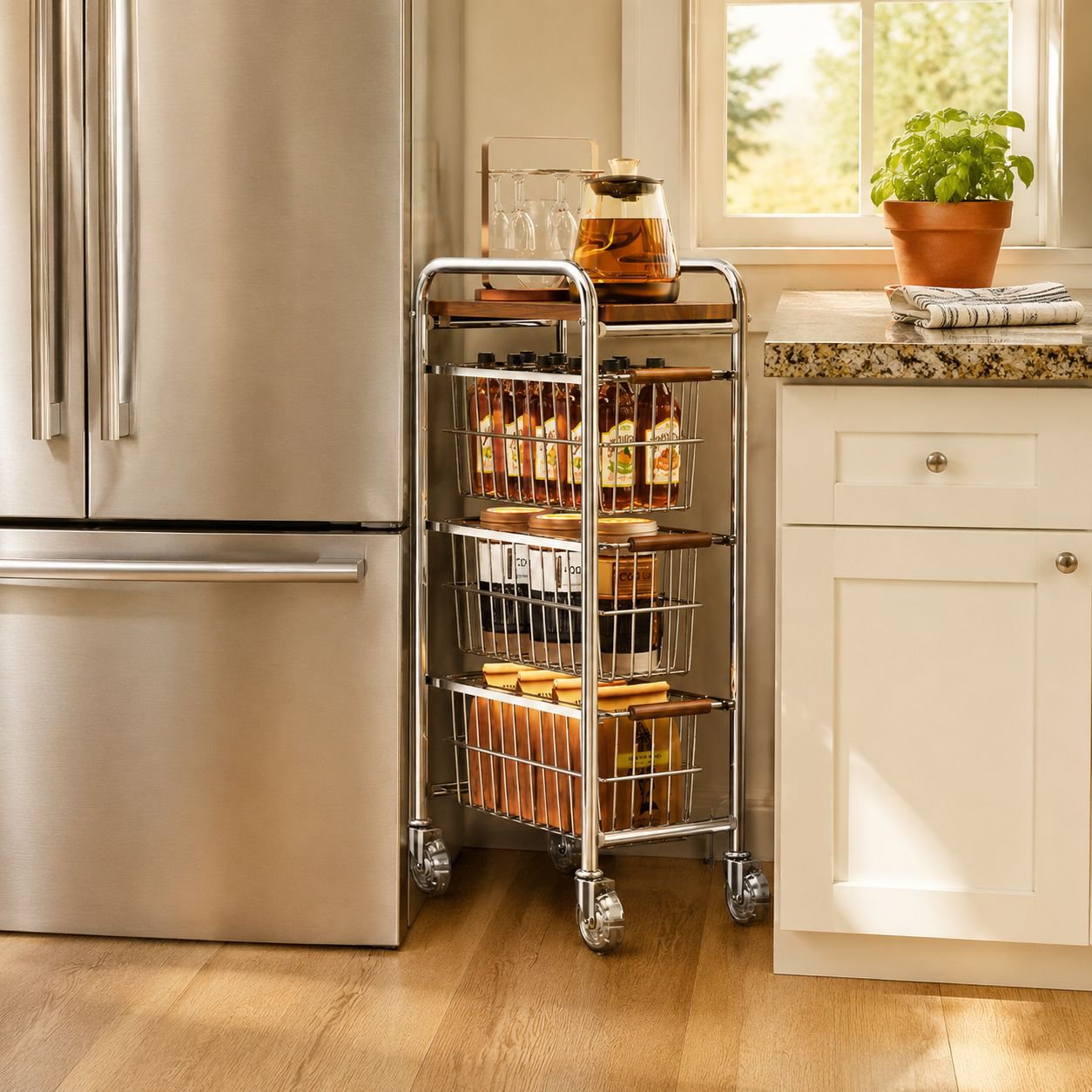 Slim Rolling Storage Organizer for Tight Spaces
