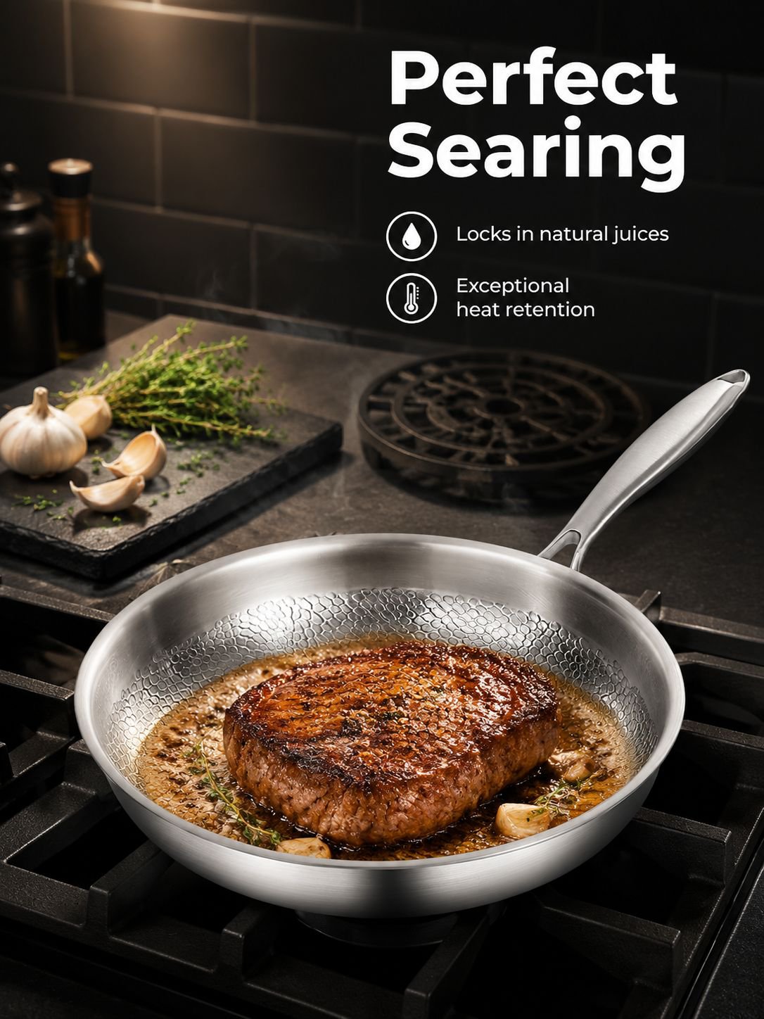 Uncoated Non-Stick Frying Pan