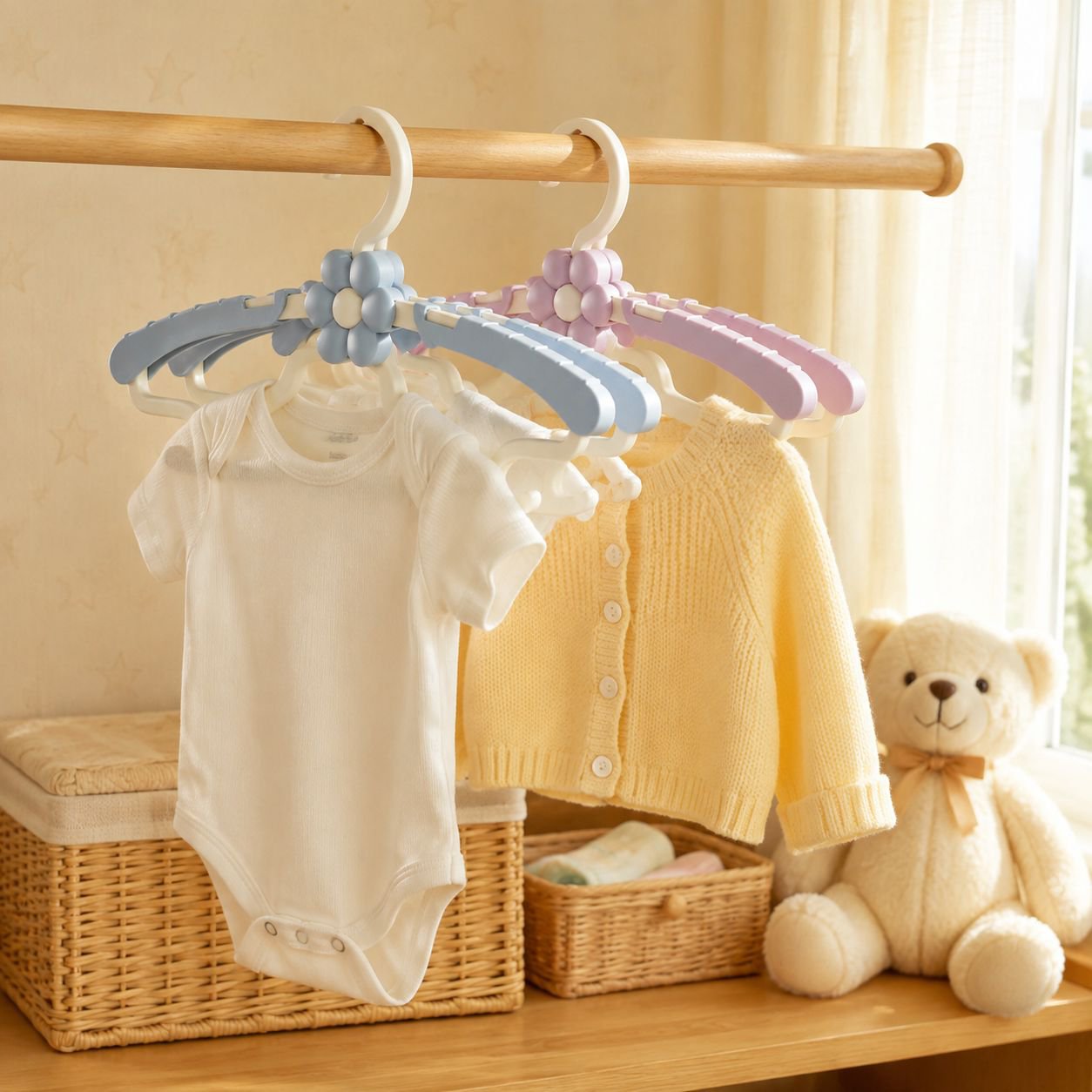 10pcs Non-slip, No-mark, Thickened Adjustable Baby Hangers