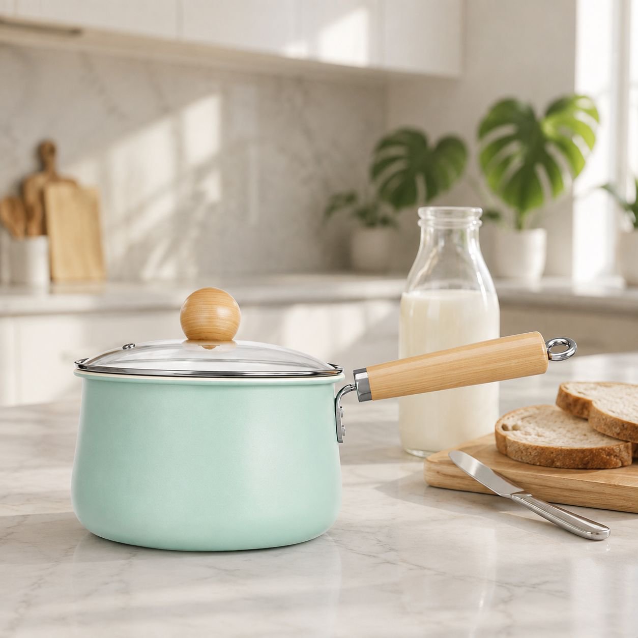 Household nonstick milk pot Ceramic doublesided nonstick highcolor cooking noodles pot