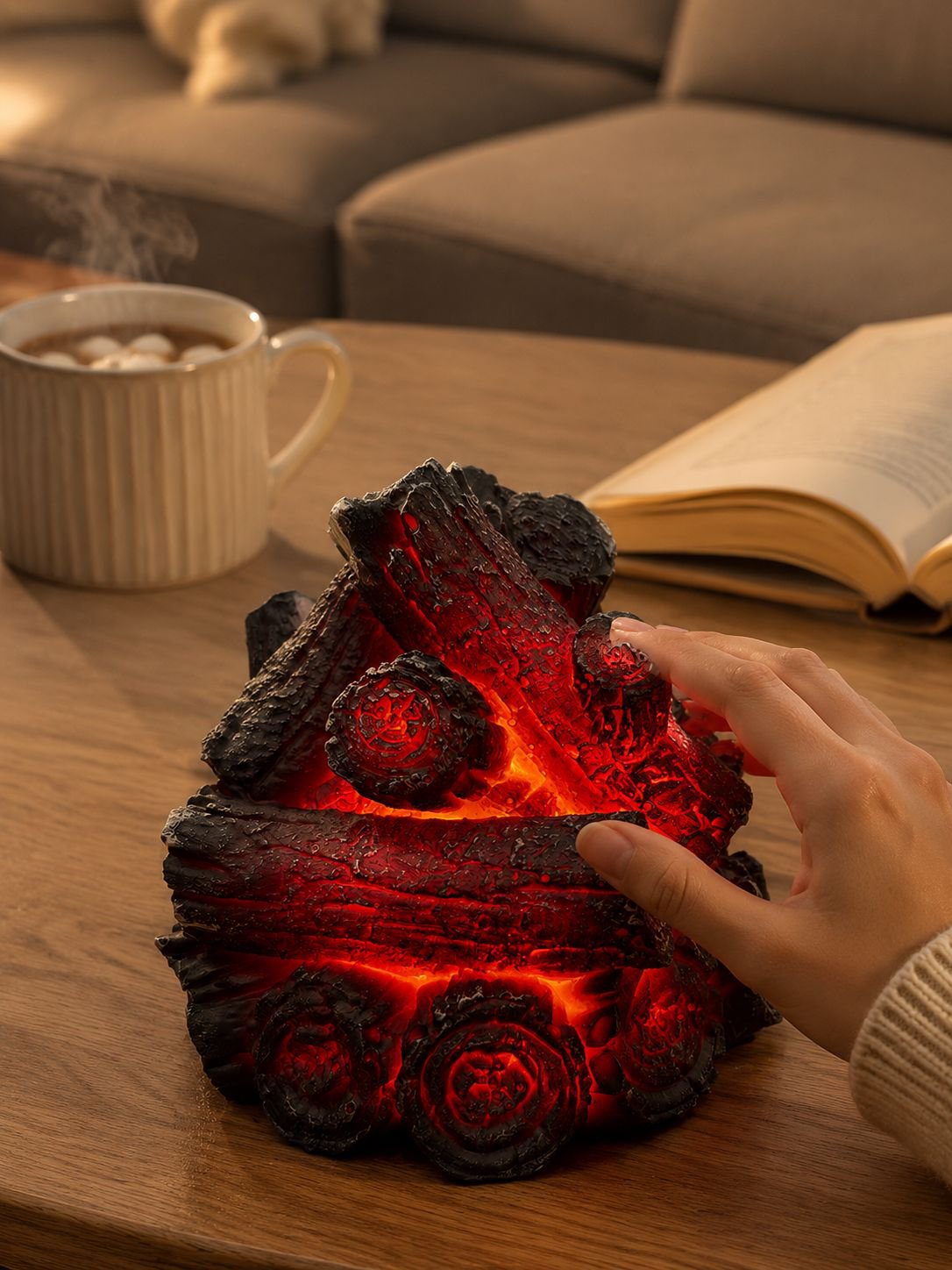 Lámpara decorativa con efecto llama para ambientes modernos