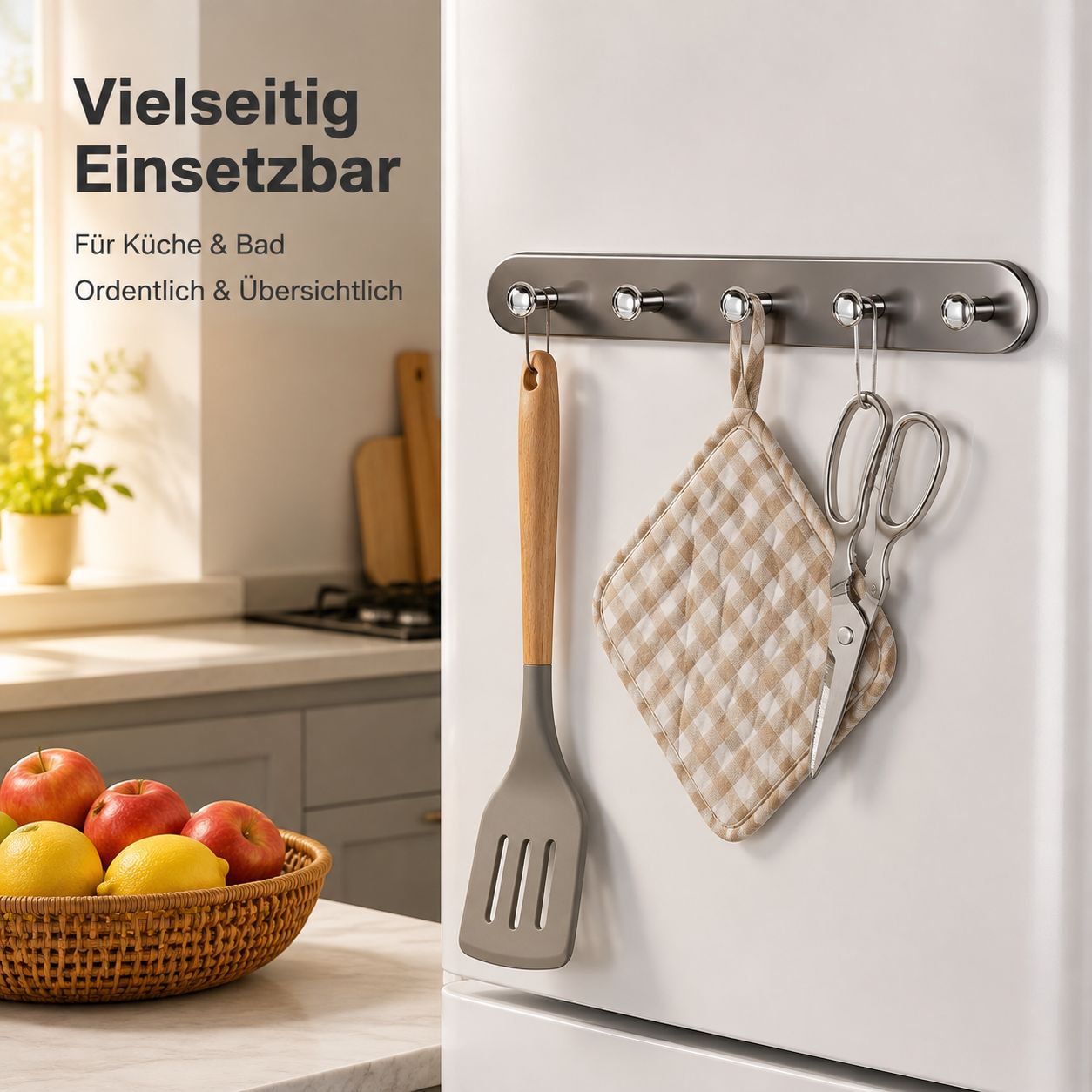 Magnetische Aufbewahrungshaken an der Kühlschrankseite/Türrückseite