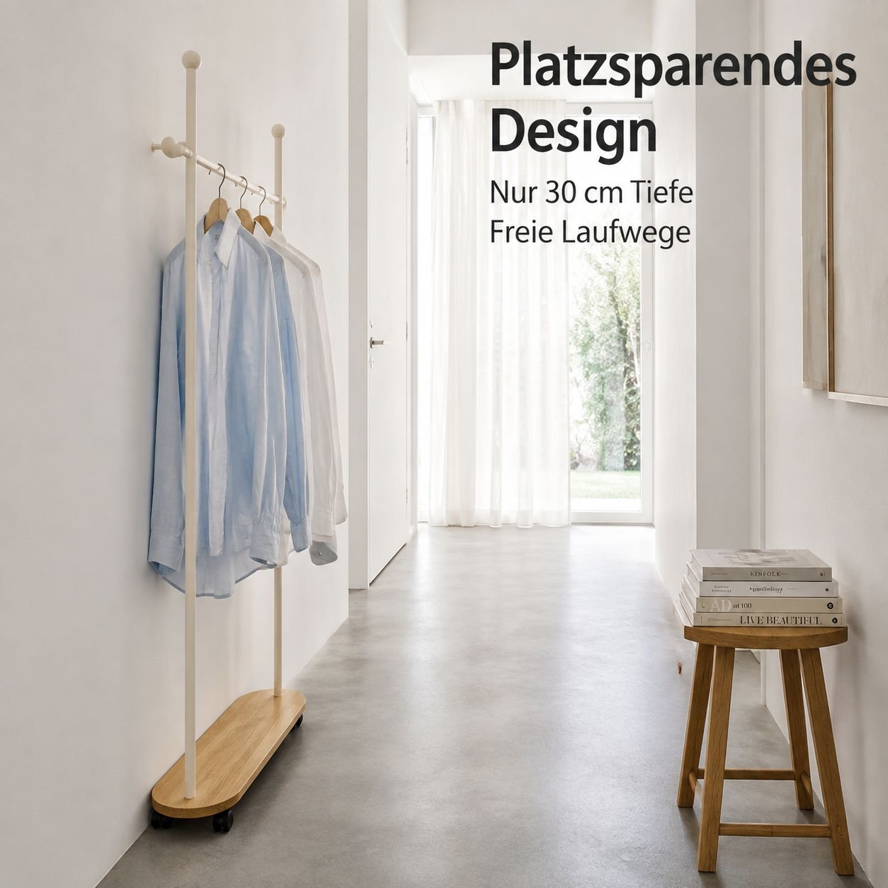 Freistehende Garderobe und Hutablage aus Metall