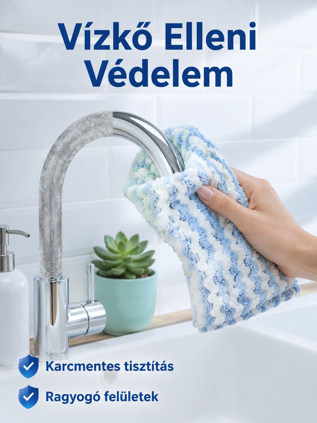 Kationos vastagított korallgyapjú hullámos törlőkendő