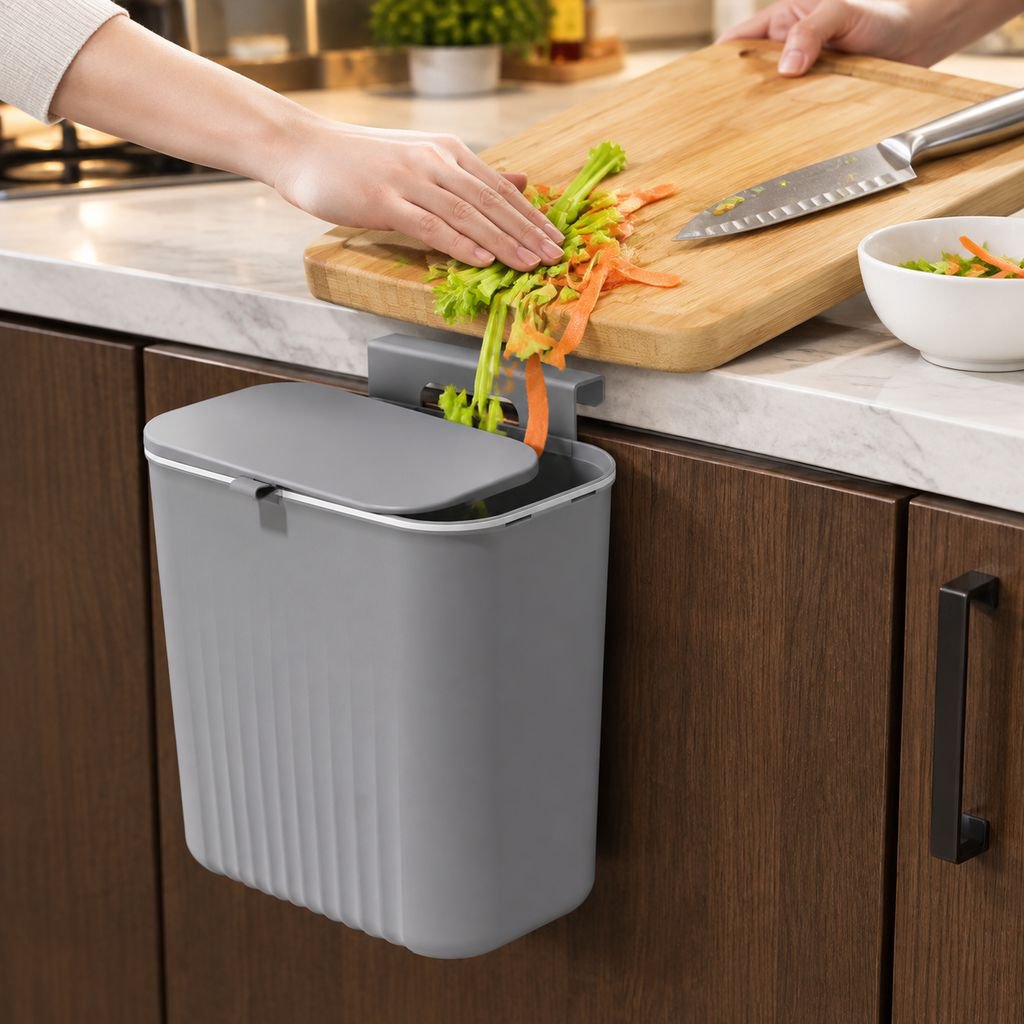 Wall-mounted Sliding Lid Waste Bin