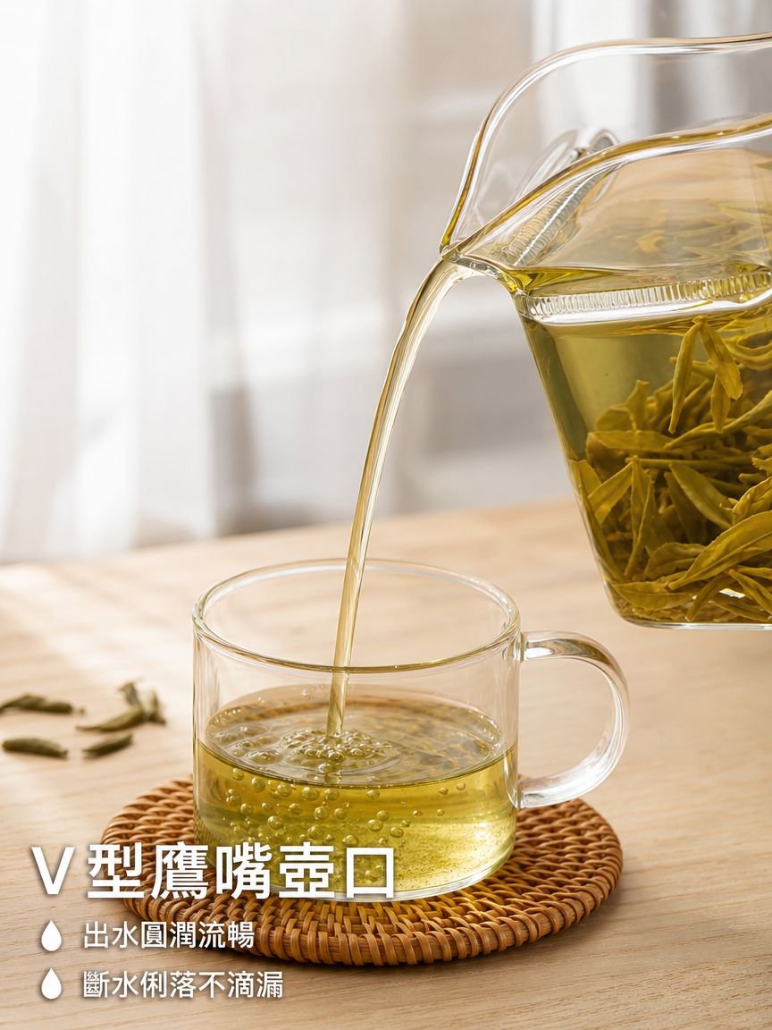 厚玻璃茶濾分茶壺綠茶茶具