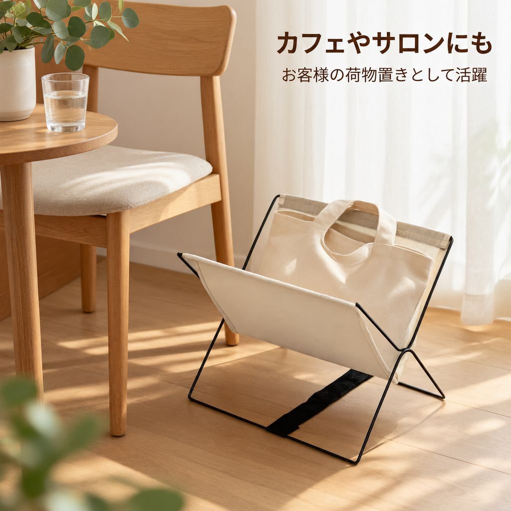 オフィス用折りたたみバッグ収納ラック デスク下多機能収納スタンド