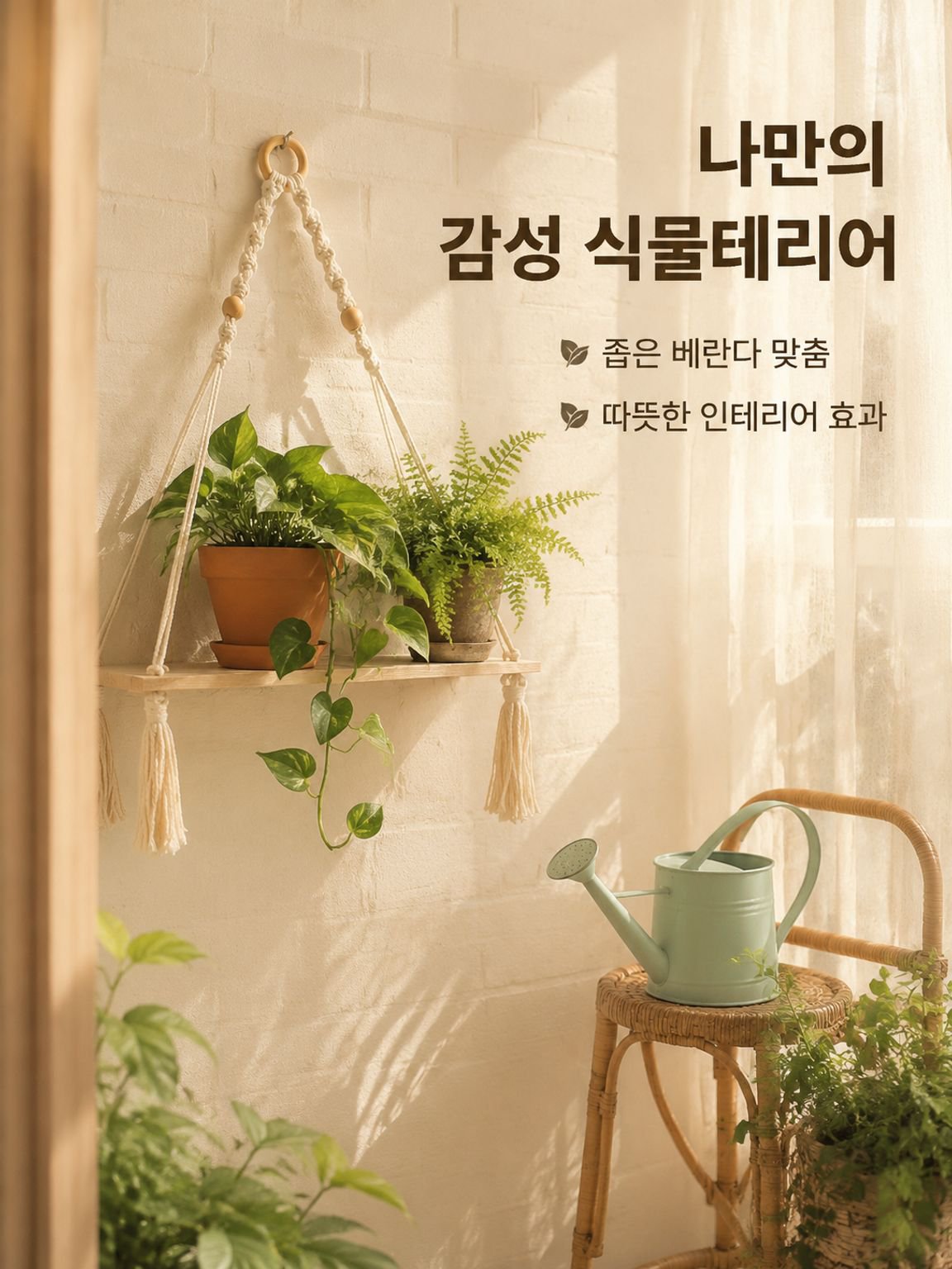 수제 나무 화분 걸이 화분