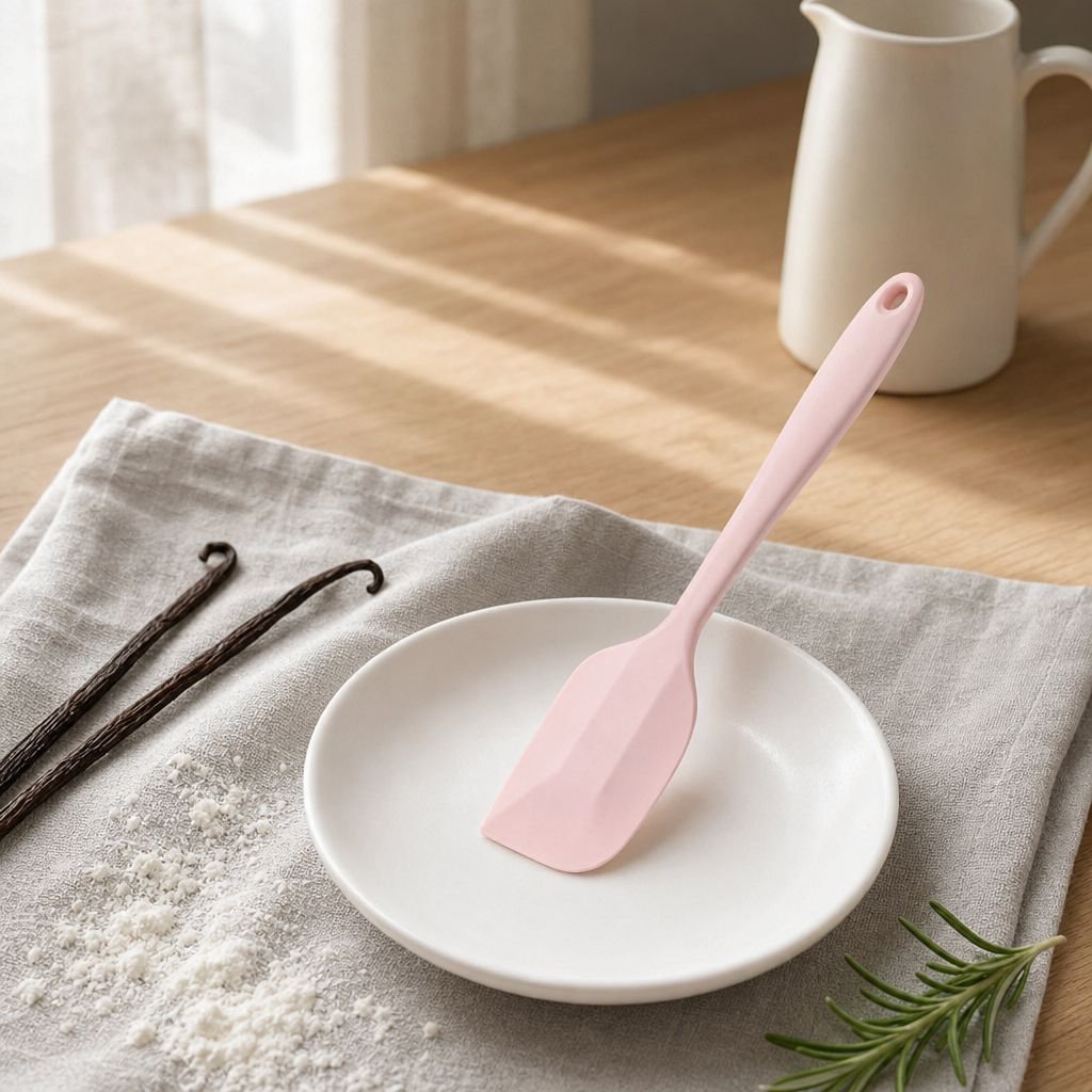 Spatule en Silicone Alimentaire Résistant Chaleur, Repas Bébé et Pâtisserie