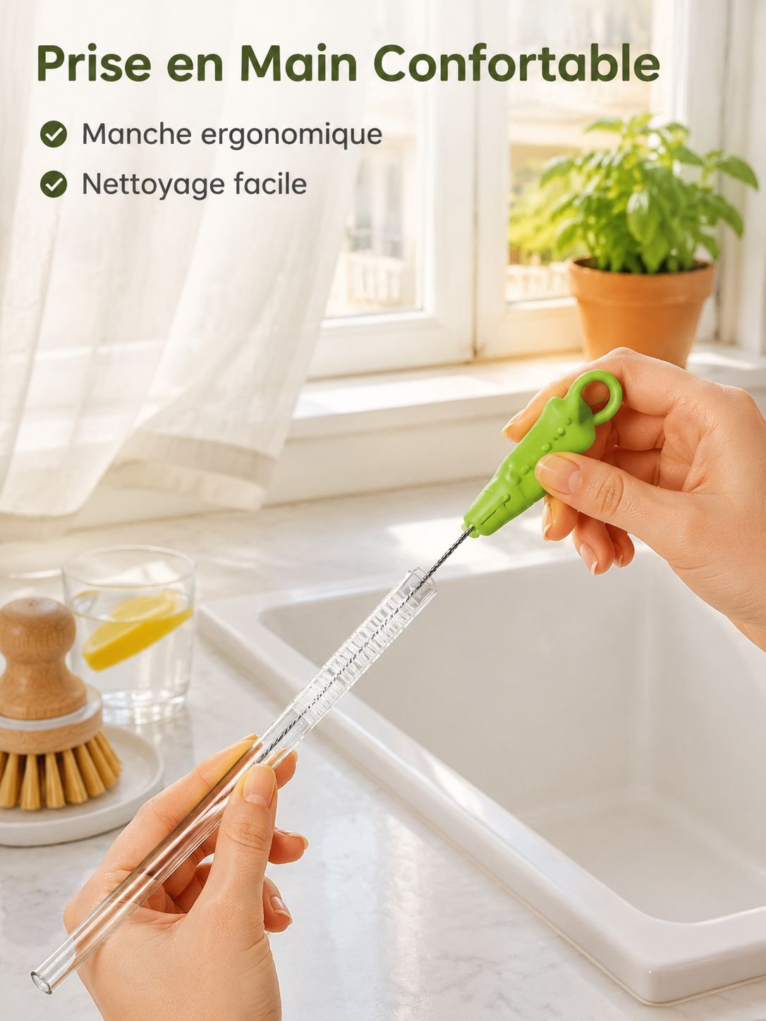 Brosse de nettoyage de paille en forme de crocodile 