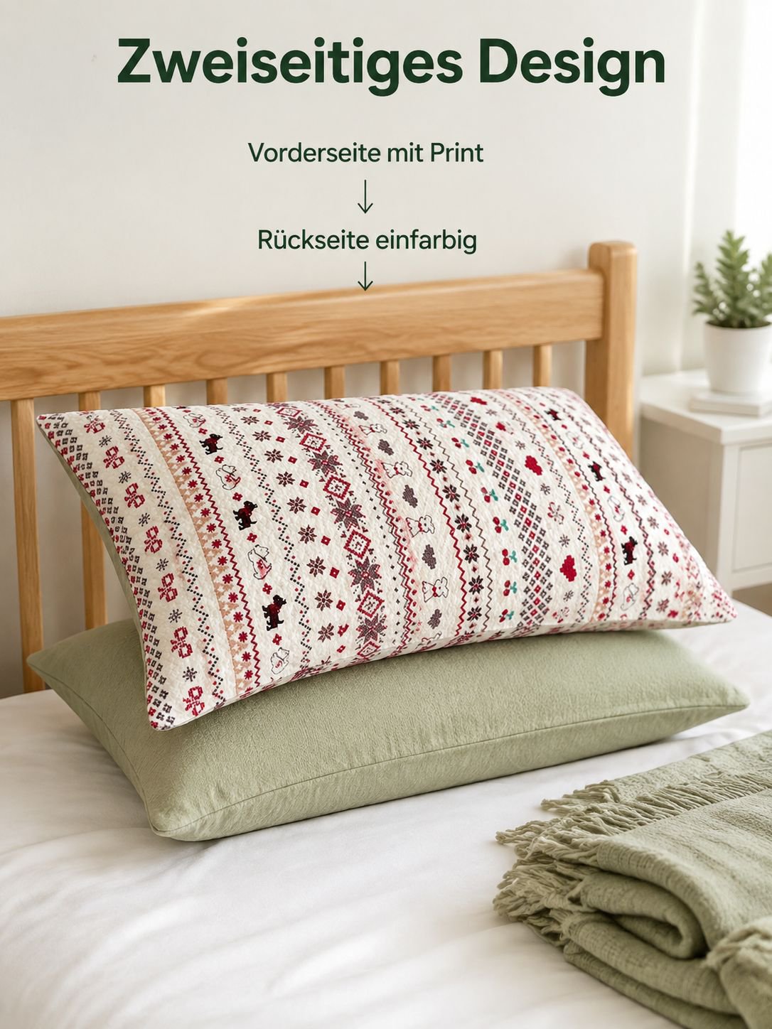 Kissenhülle aus weichem, doppellagigem, gewaschenem Baumwollstoff für Babys und Mütter, Klasse A, Pa