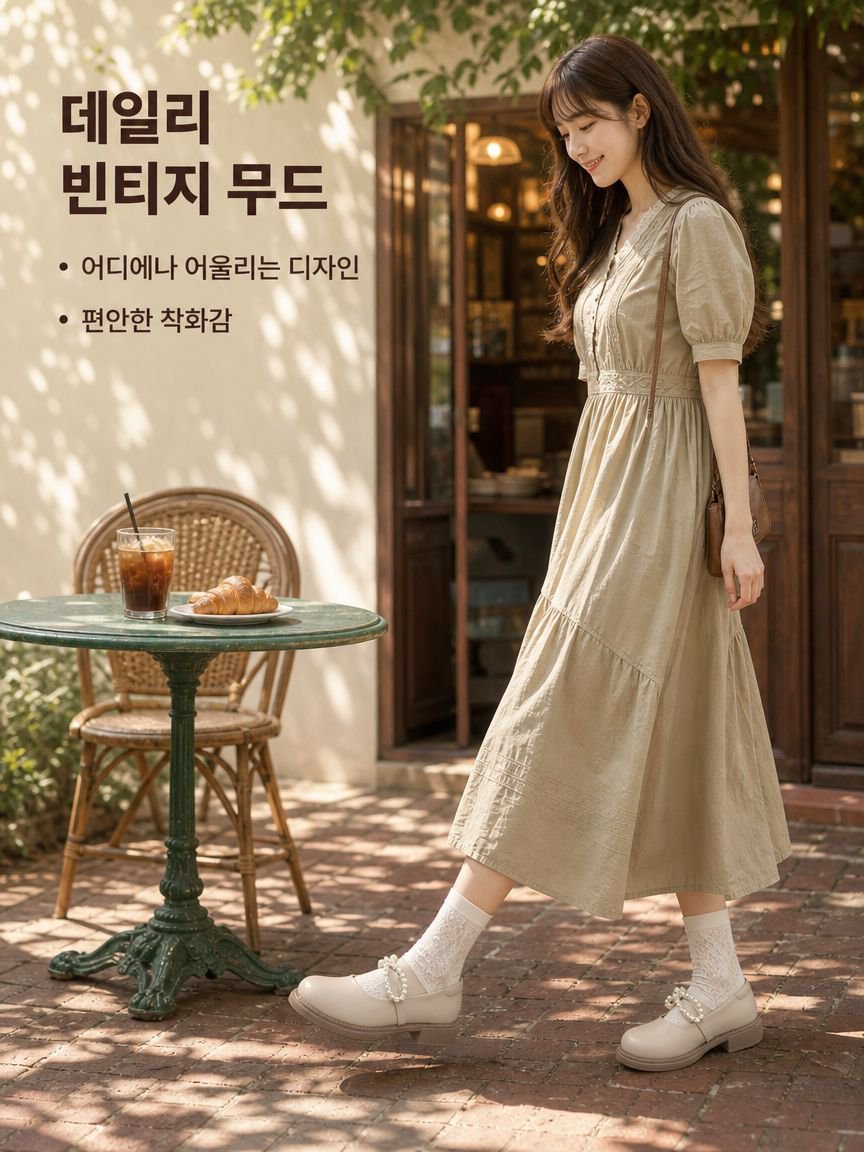 메리제인 슈즈여진주 학원풍 통굽로퍼 빈티지 펌프스 단화