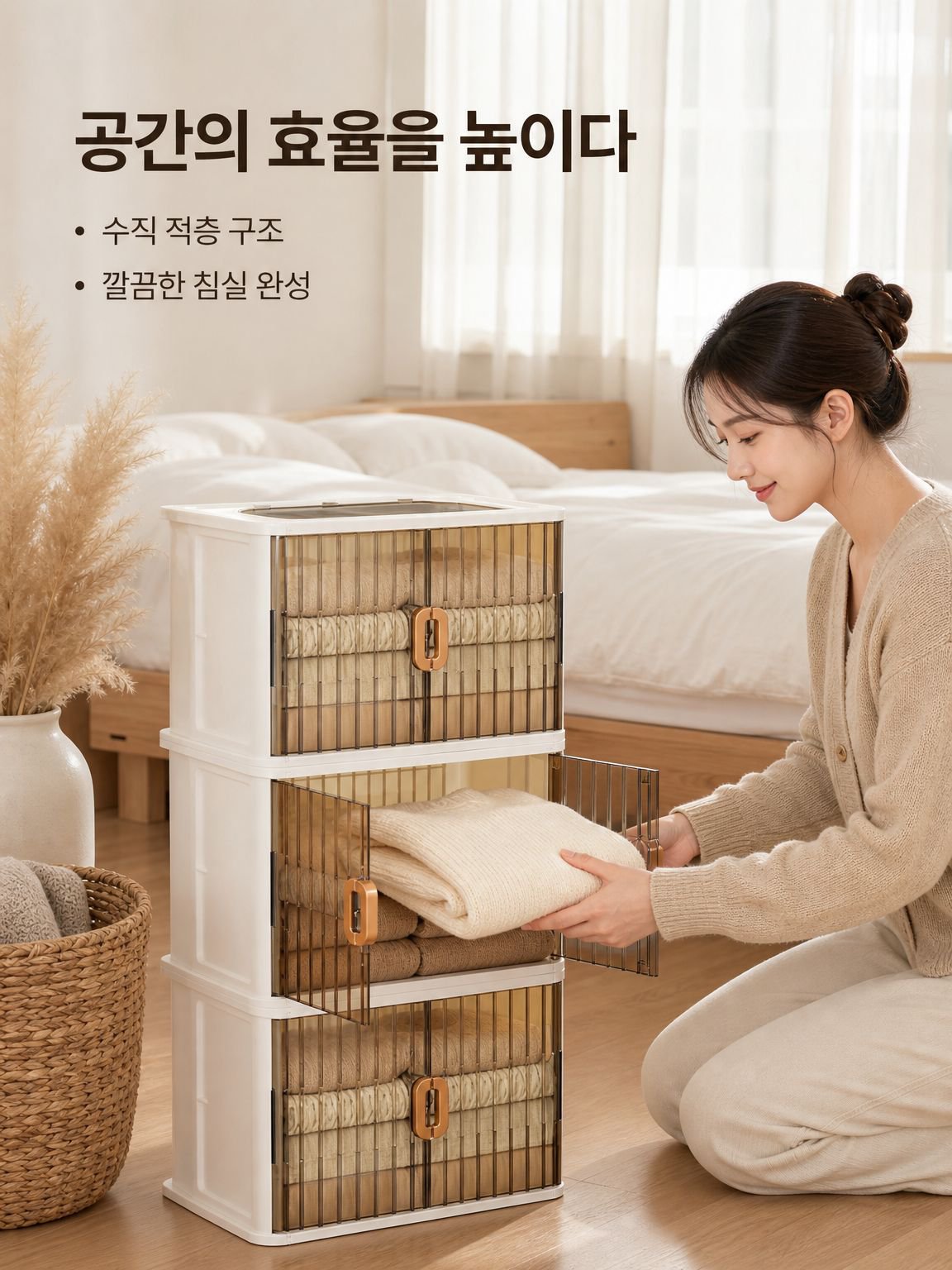 3D 투명 접이식 문 수납장