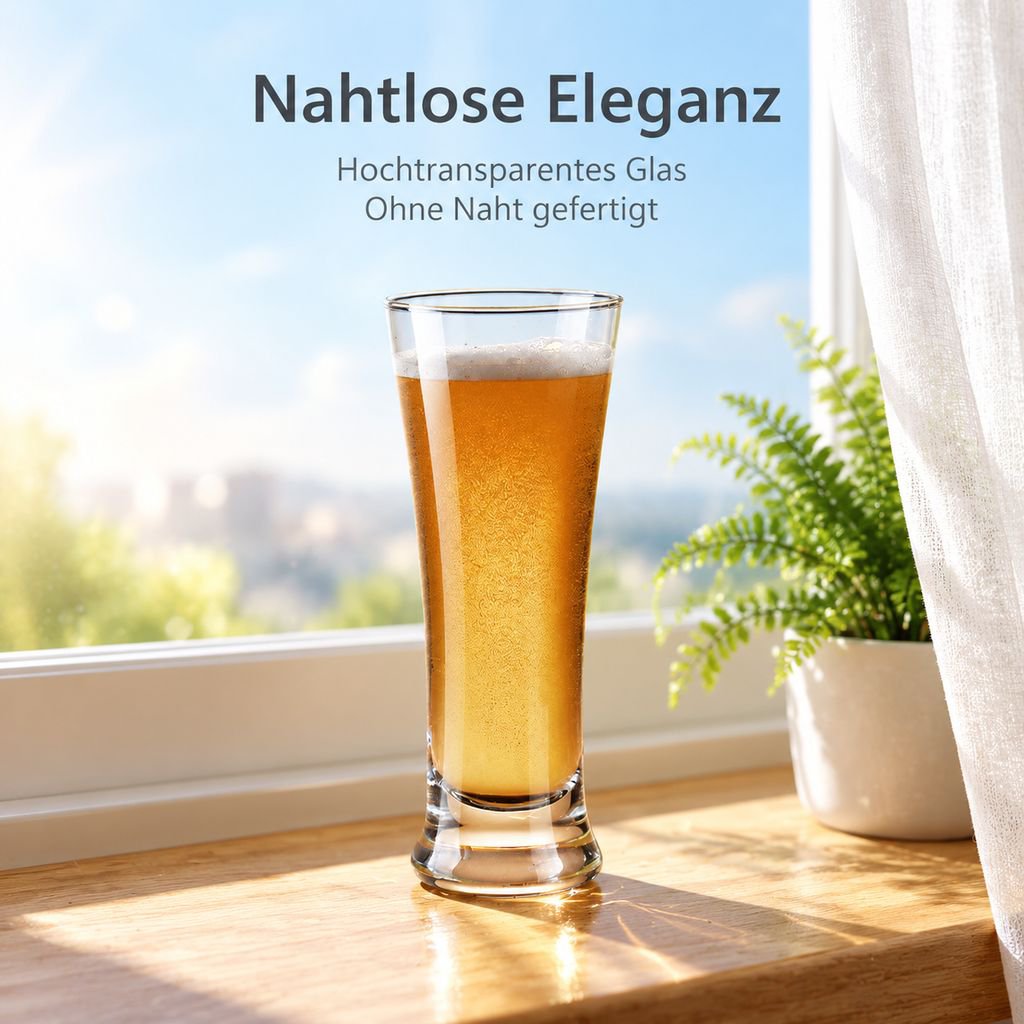 Dickwandiger Bierkrug aus Glas mit großem Fassungsvermögen