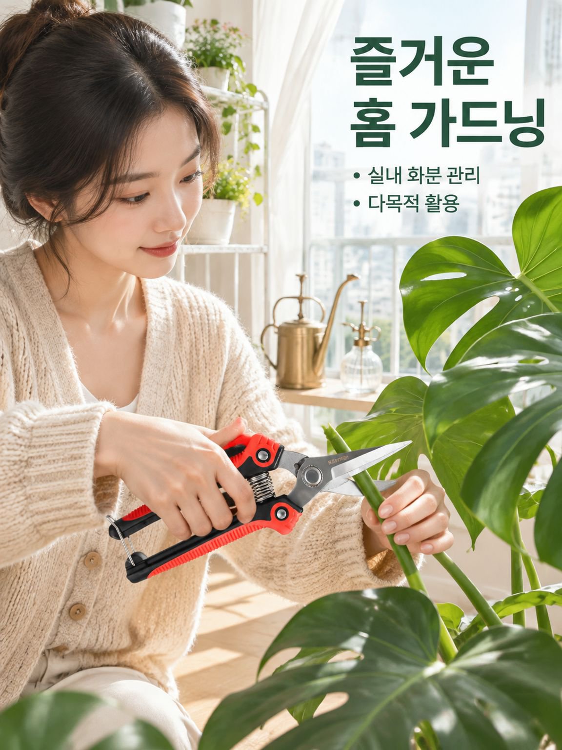 힘이 덜 드는 원예 가지치기 가위