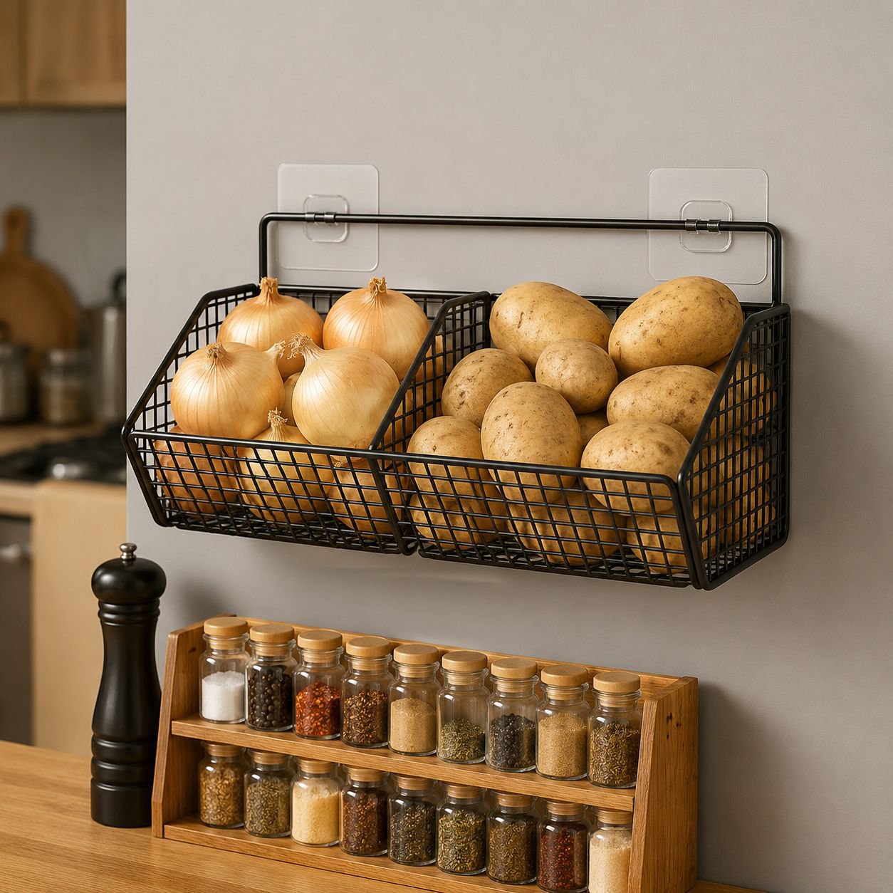 JMY-Estante de almacenamiento para cocina sin clavos