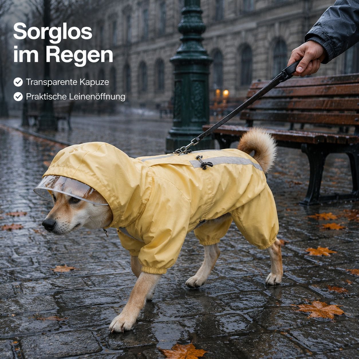 Neues Vierbein-Regenmantel für Hunde