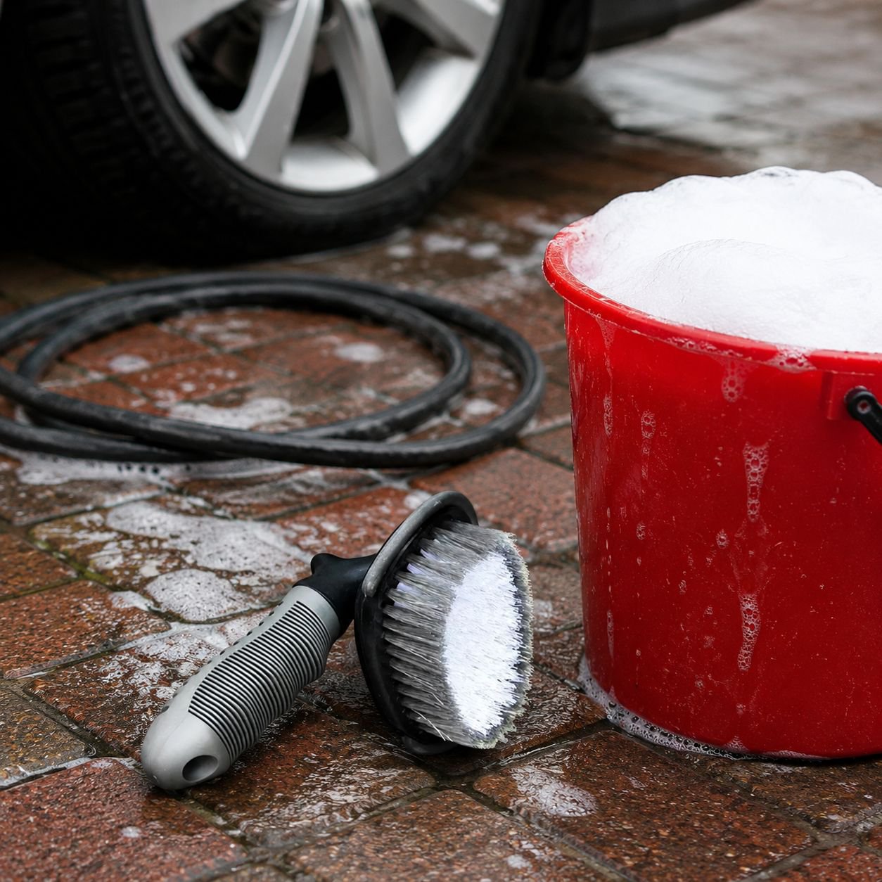 Car Tire and Wheel Cleaning Brush, Interior Carpet Floor Detail Soft Fiber Brush