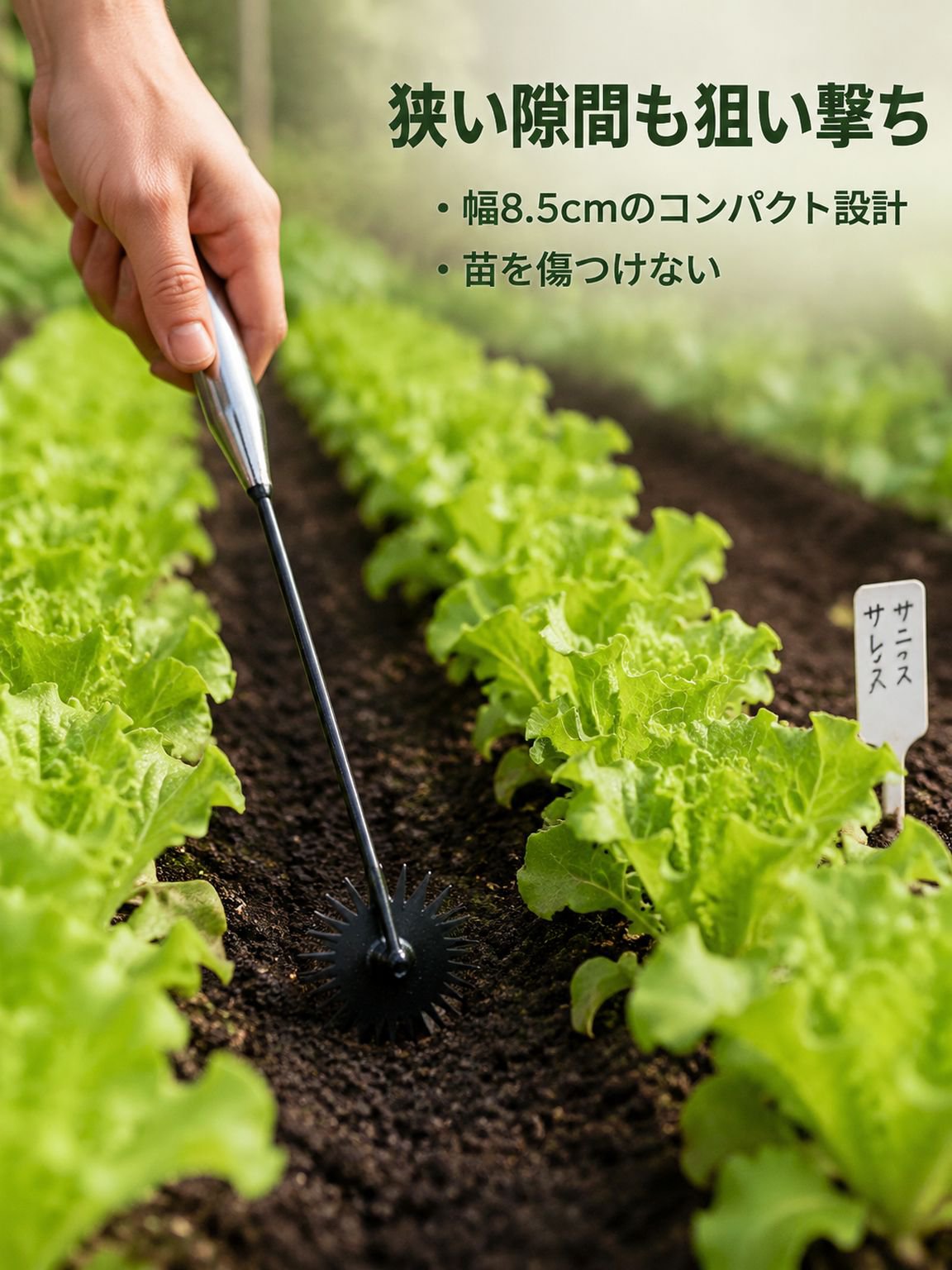 家庭菜園用マンガン鋼除草・土ほぐし用ミニホー＆レーキ