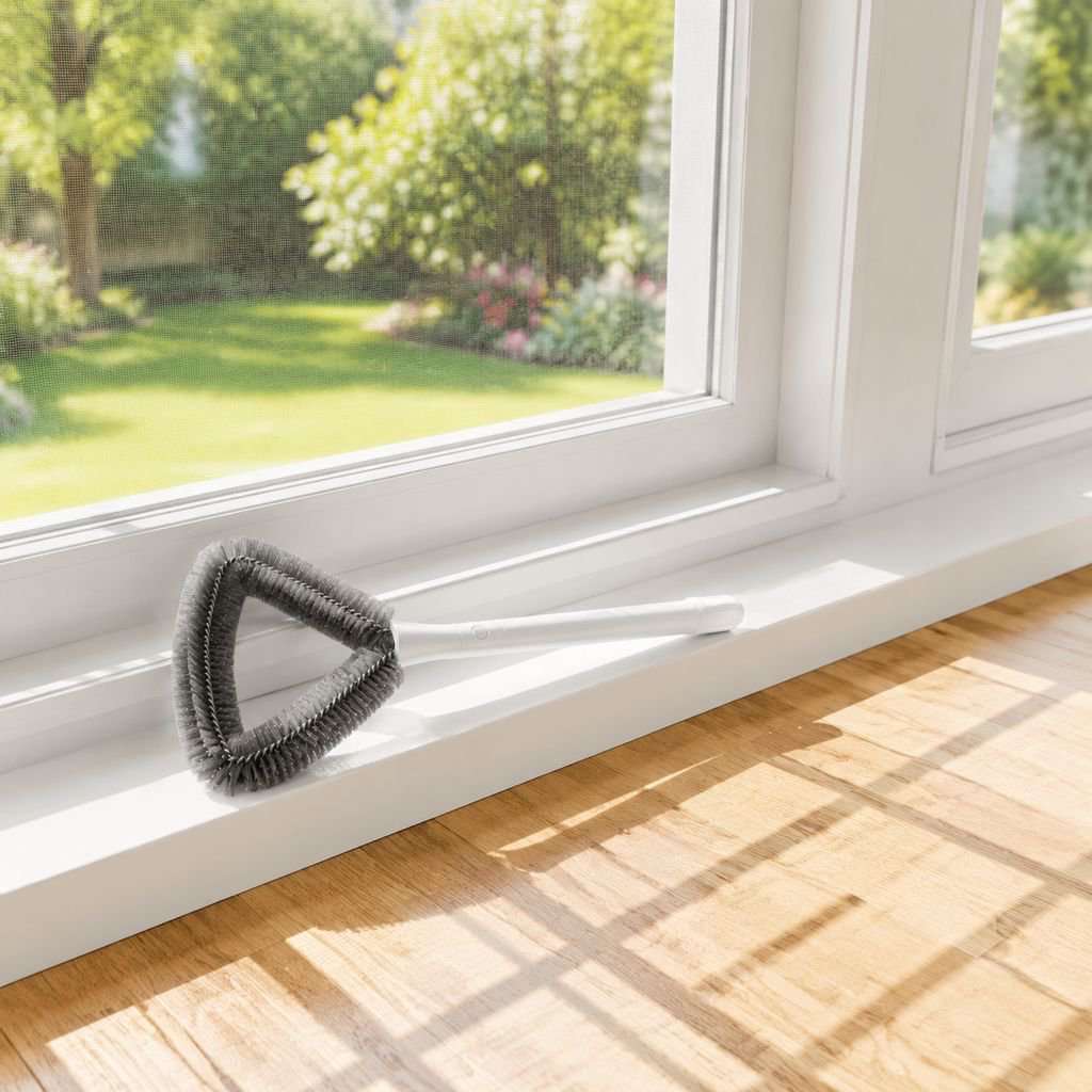 No-removal brush cleaning door screen mesh efficiently