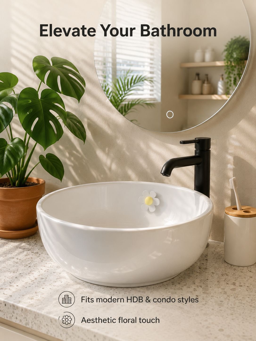 Small Flower Basin Overflow Hole Cover