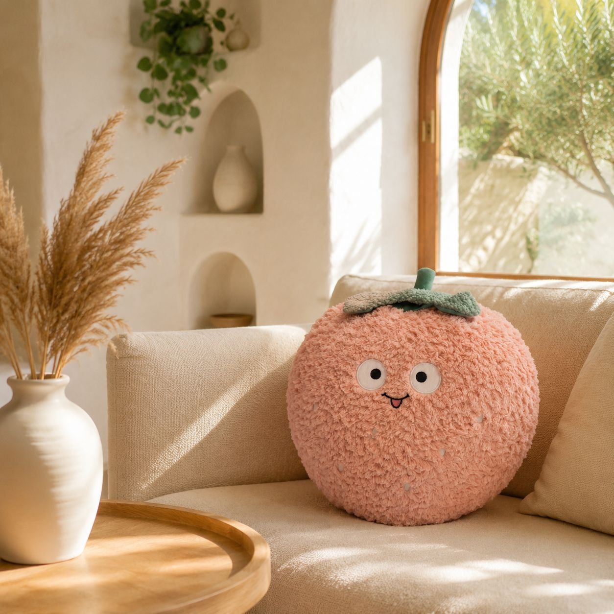 Peluche cojín y manta dos en uno, diseño de empalme lindo, decoración cómoda para el hogar