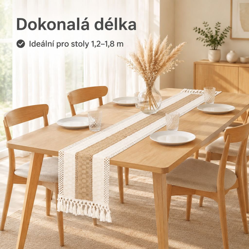 Minimalistický běhoun z bavlny a lnu