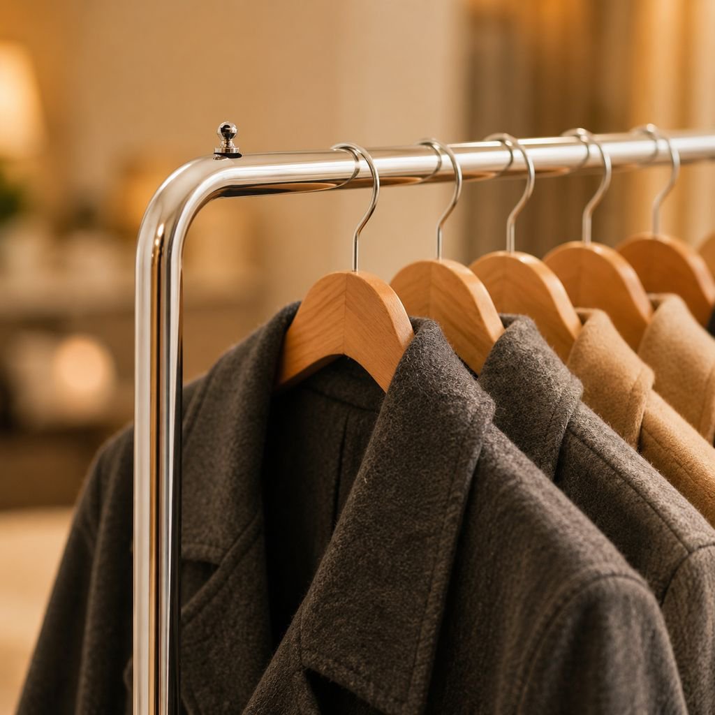 Mobile Floor Clothes Rack with Coat Storage