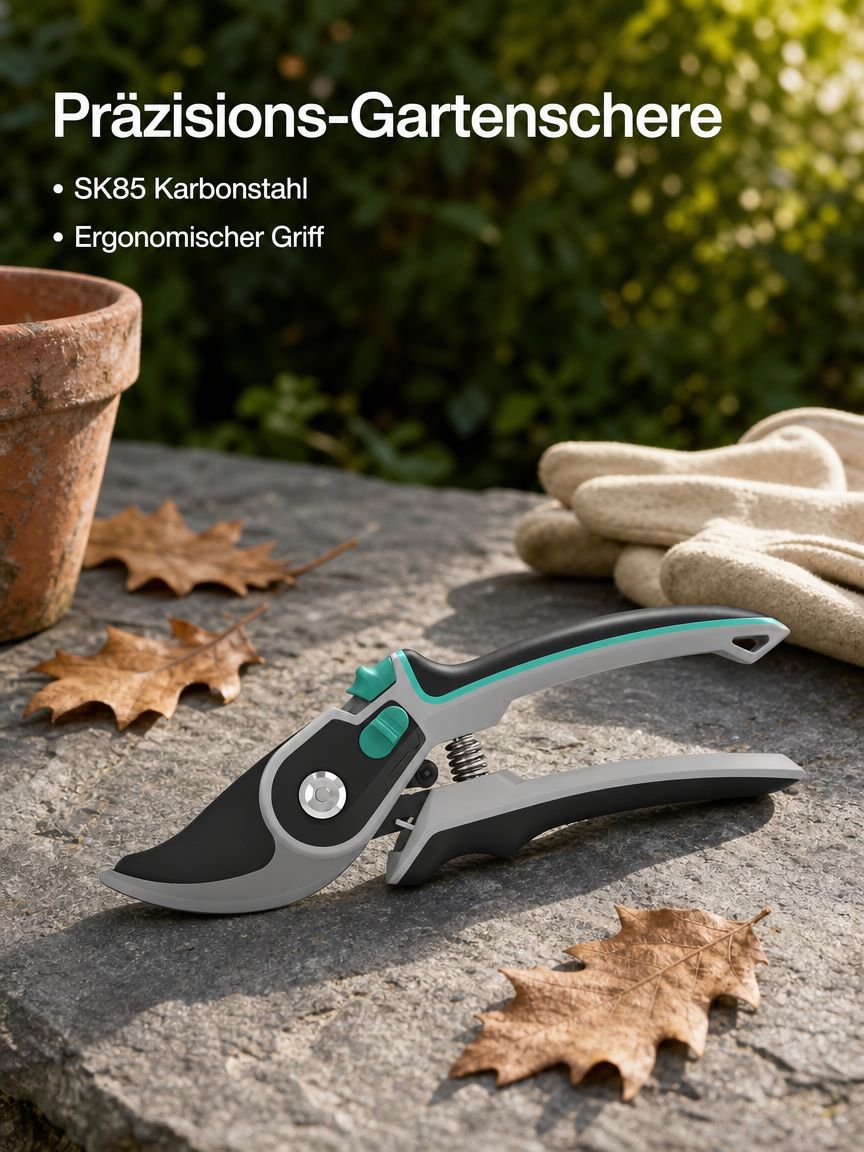 Rostresistente, zweifach verstellbare Gartenschere aus SK85 Hochkohlenstoffstahl