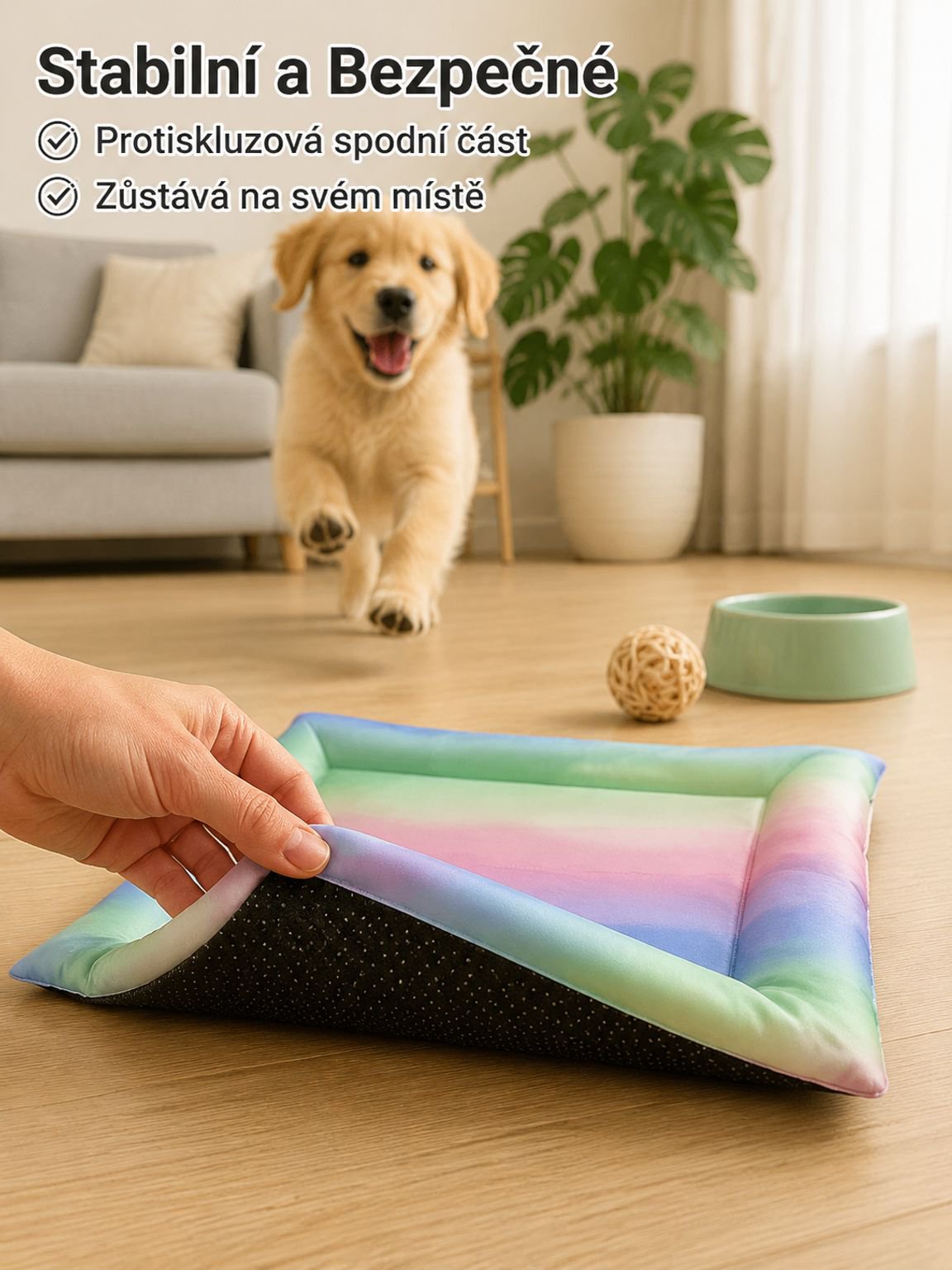 Hnízdo na led pro domácí mazlíčky s duhovým gradientem