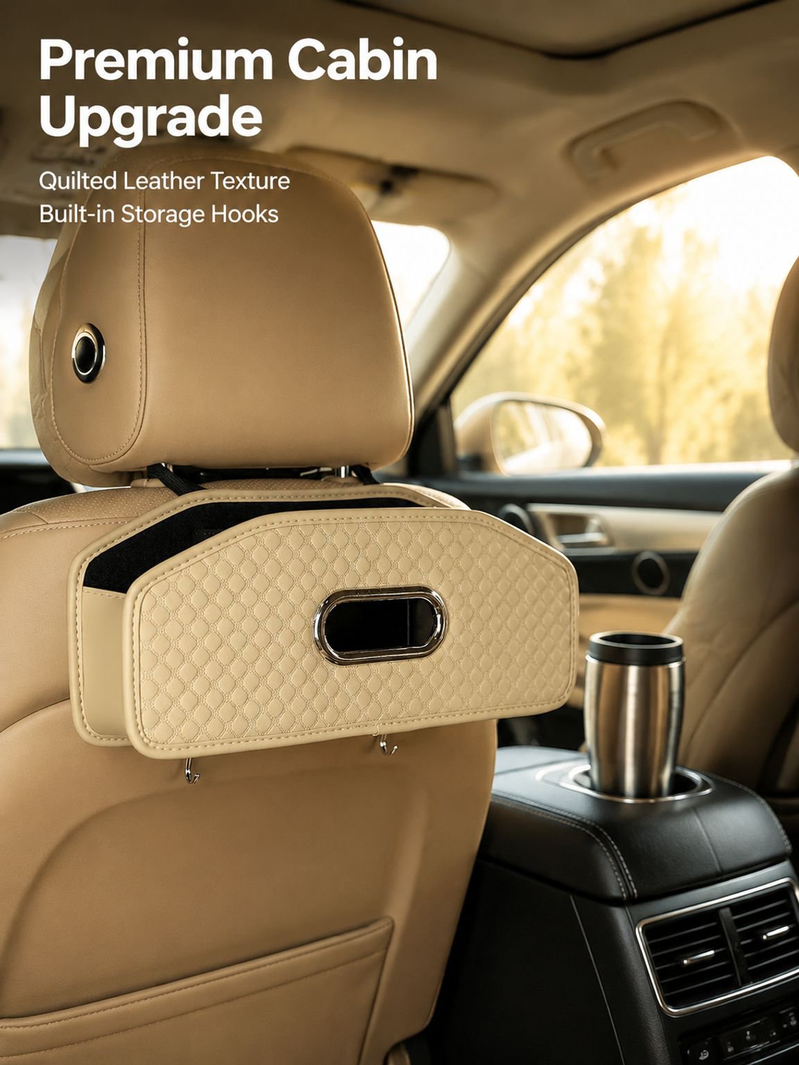 Car seat back pocket tissue box