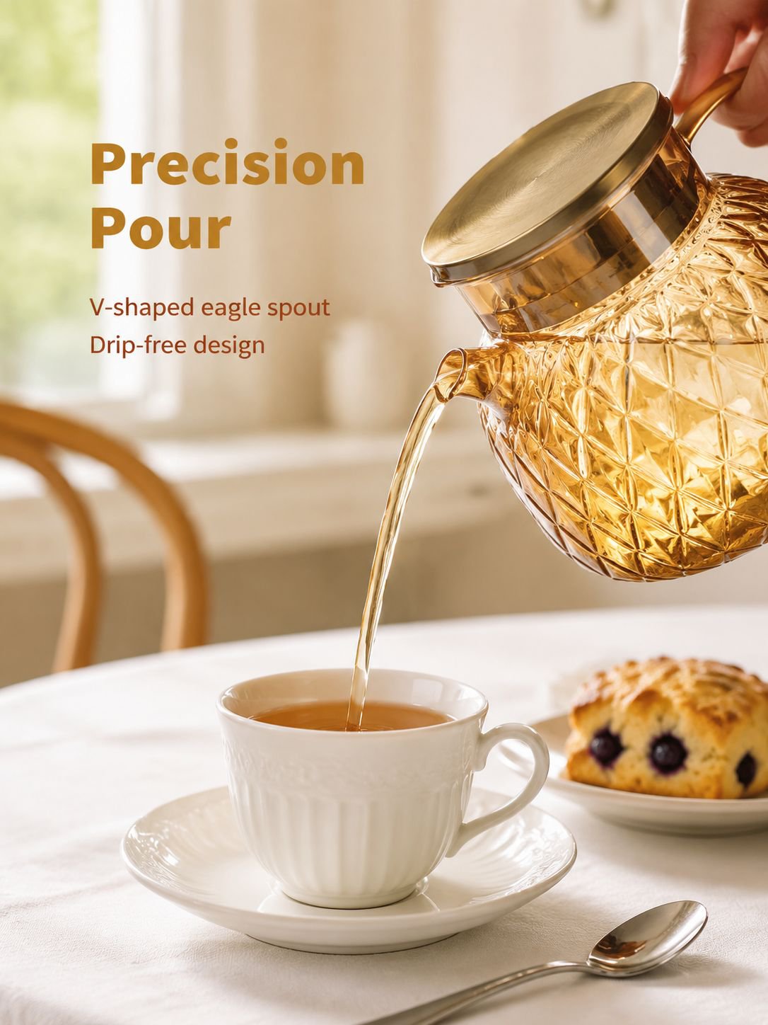 High borosilicate heat-resistant glass teapot