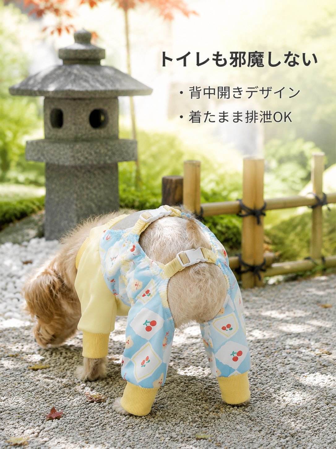 小中型犬プリントの防塵パンツ