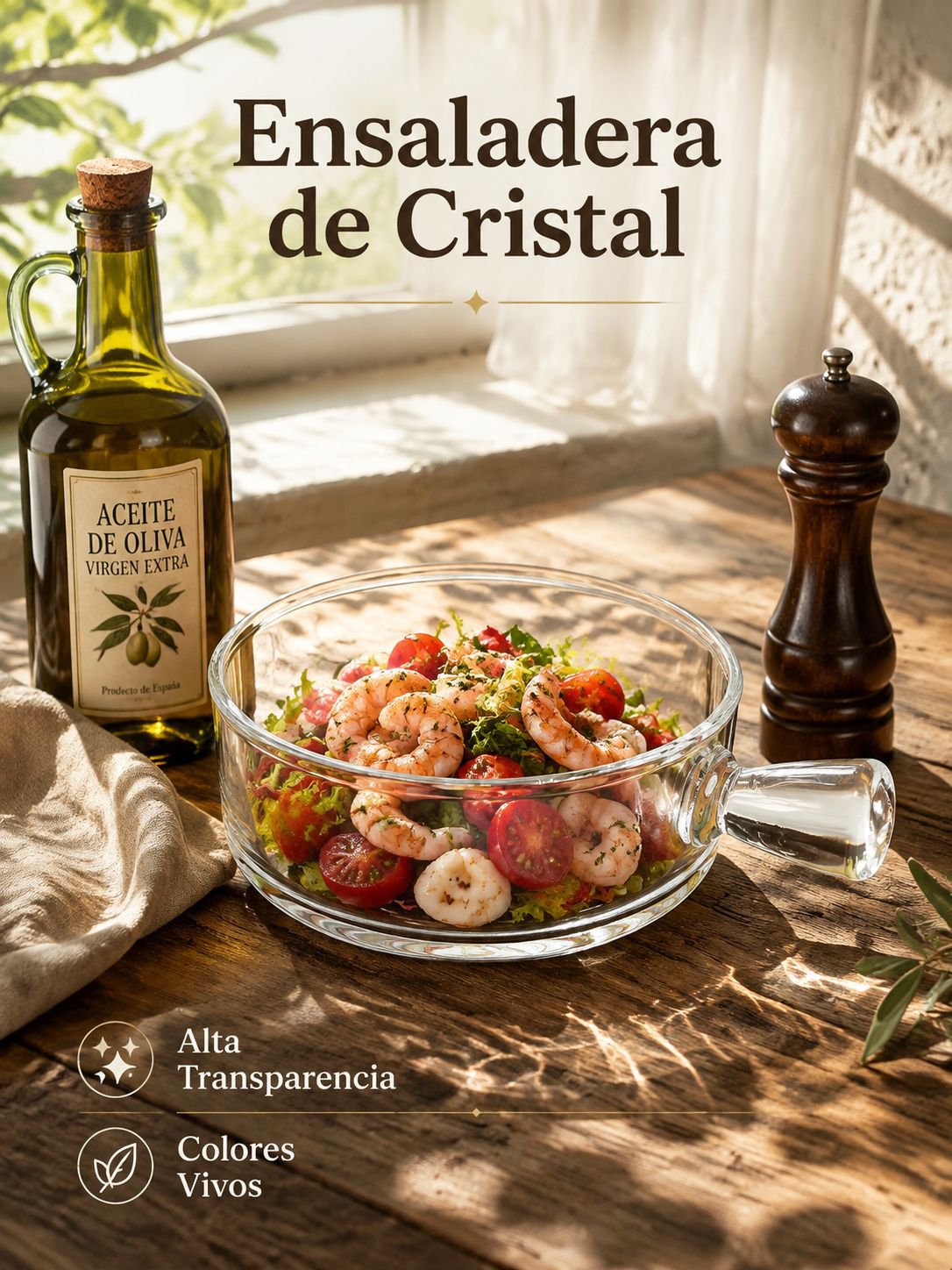 Ensaladera de vidrio