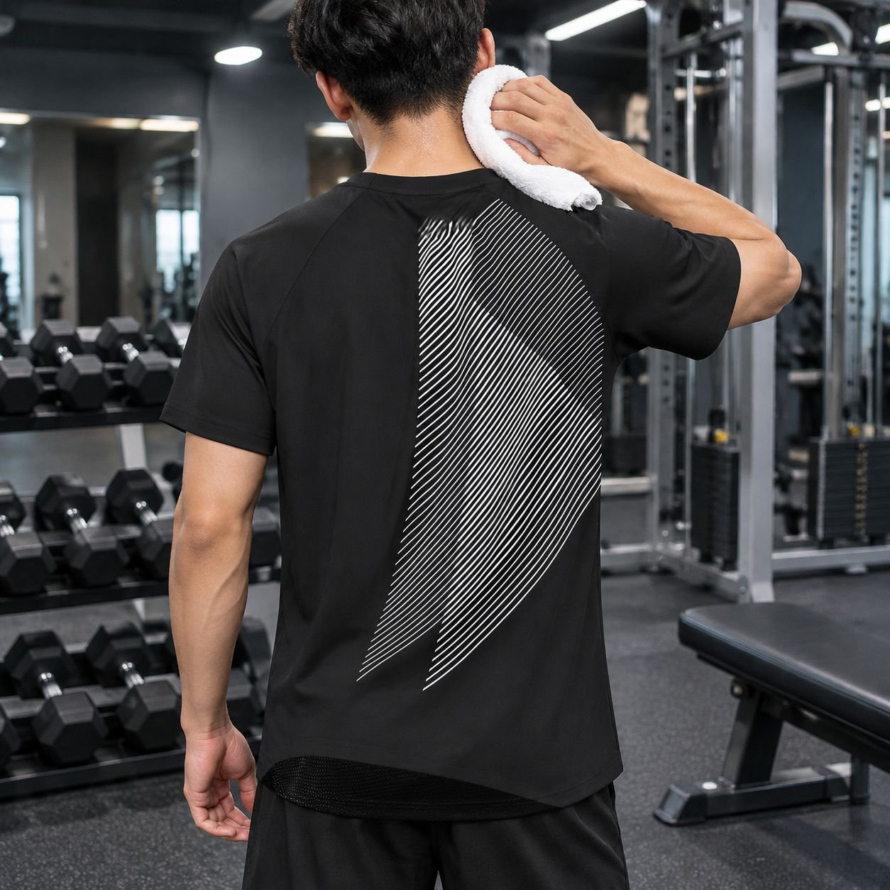 남자 여름 아이스 쿨링 속건 스포츠 메쉬 반팔 티셔츠