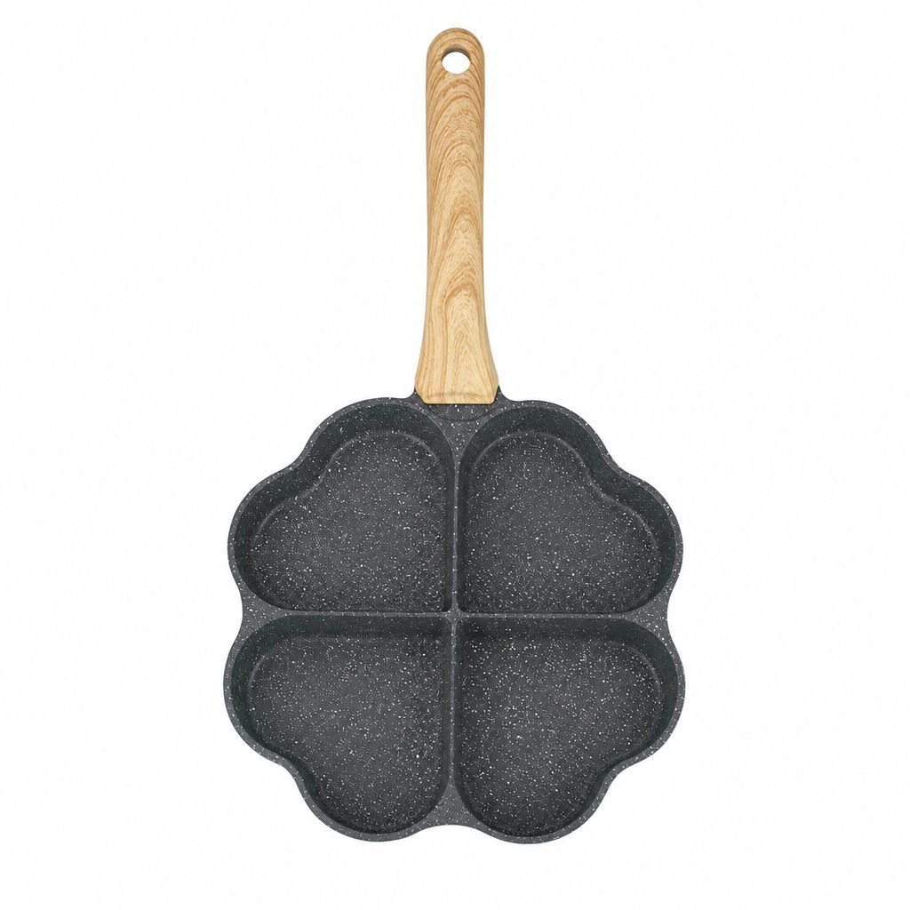 Household Love-shaped Four-hole Breakfast Omelette Mini Non-stick Pan