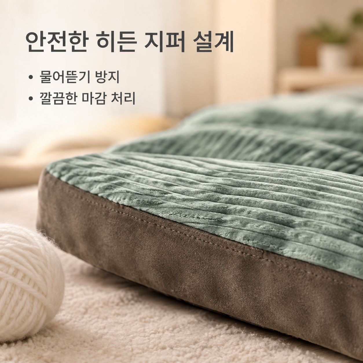 사각 형태의 내구성(물어뜯기 방지) 좋은 겨울용 반려견 매트 (분리 및 세탁 가능)
