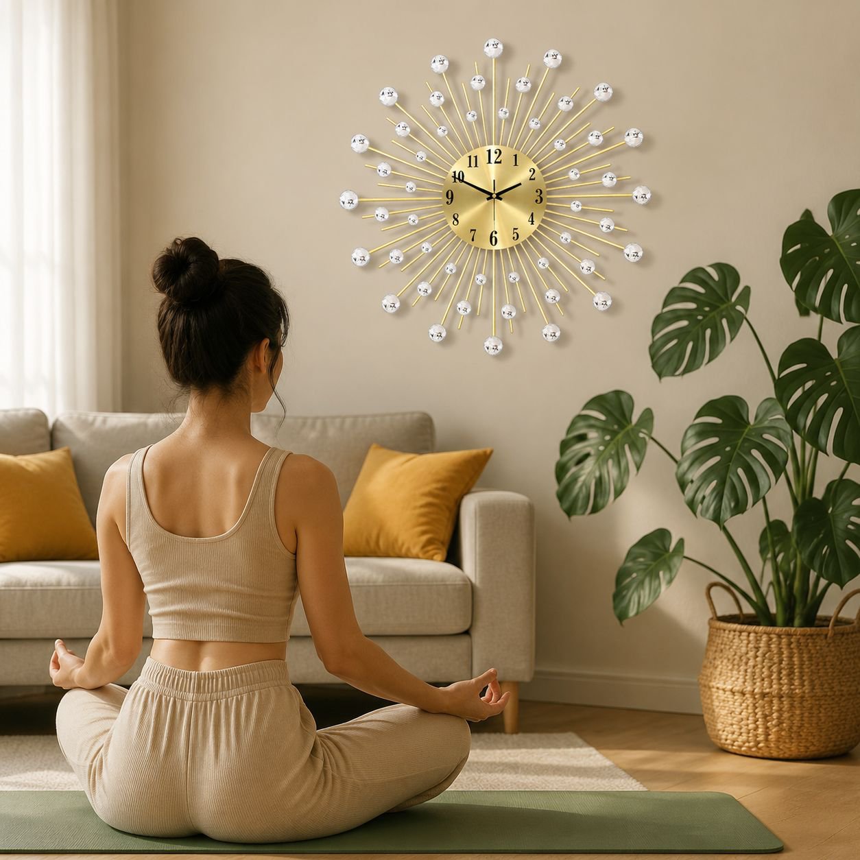 Reloj de pared moderno y creativo en el hogar