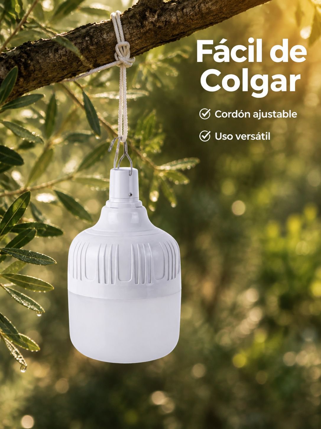 Luz colgante LED portátil para exteriores
