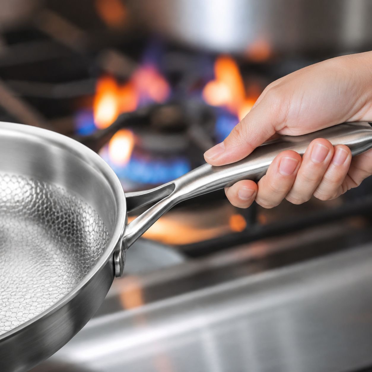 Uncoated Non-stick Frying Pan