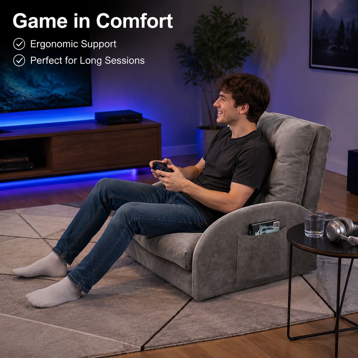 Foldable single-seat lounge chair