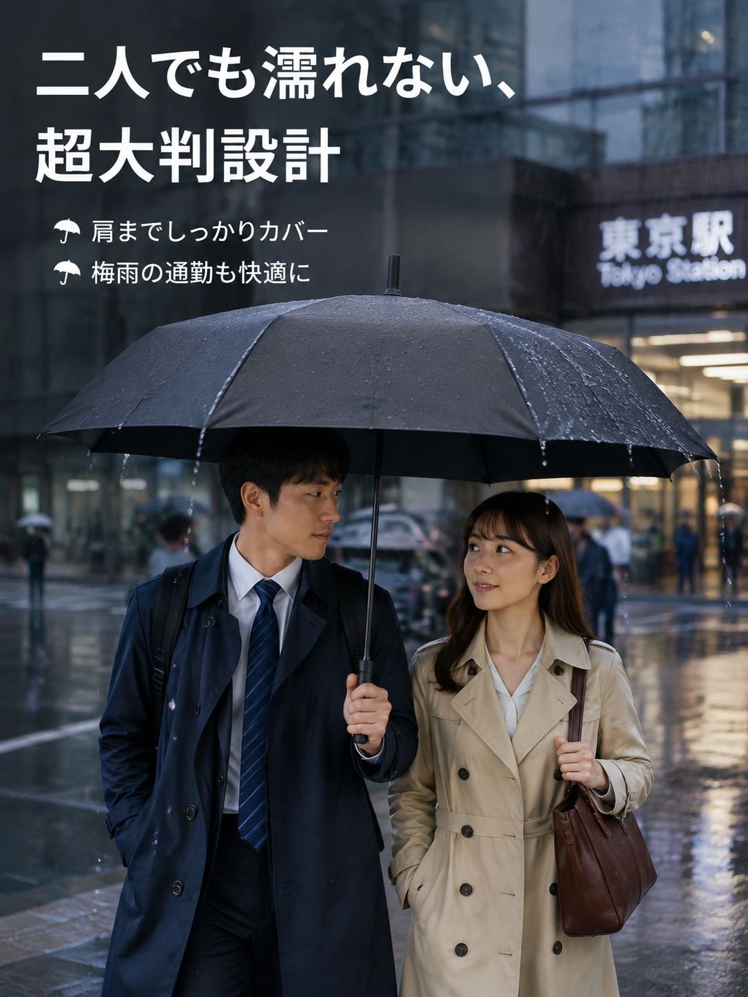 工場直販 大型ダブル日傘 強化24本骨 防風・防紫外線 晴雨兼用自動傘