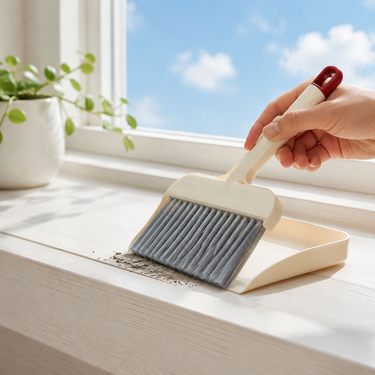 Compact brush set with ergonomic handles
